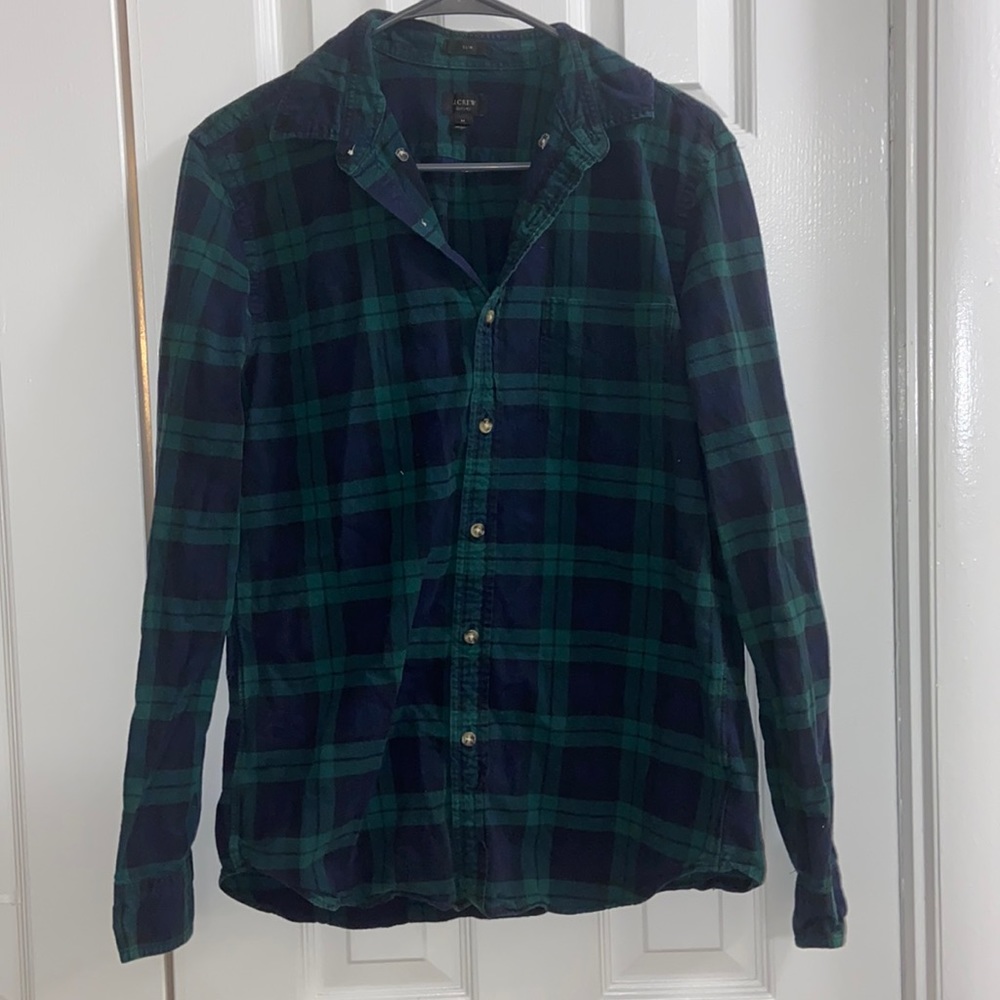 J crew men’s button down slim flannel